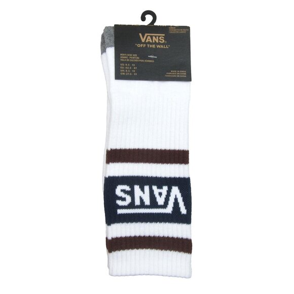Vans Other - Vans Unisex Retro White Navy Striped Crew Socks Size 9.5-13 (1 Pair) NEW